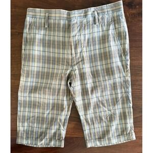 Marc Jacobs Men's Luxury Long Plaid Shorts with 100% Silk Lining Size 32‎